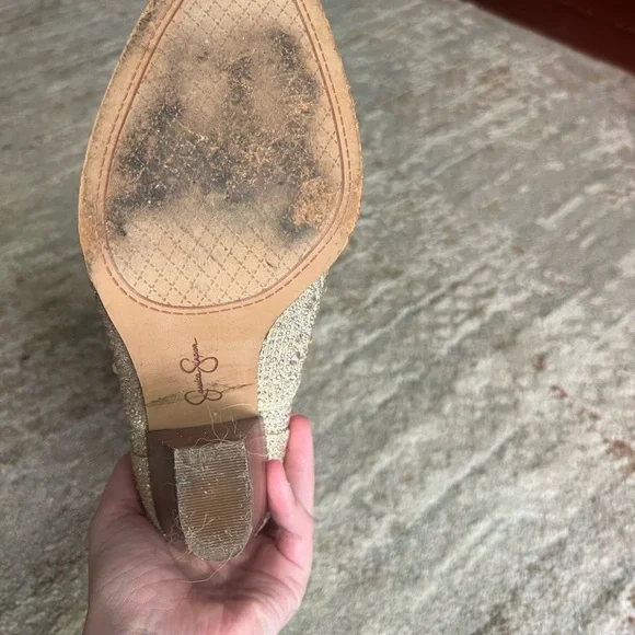 Jessica Simpson Cream Rhinestone Western Ankle Boots - Picture 6 of 11